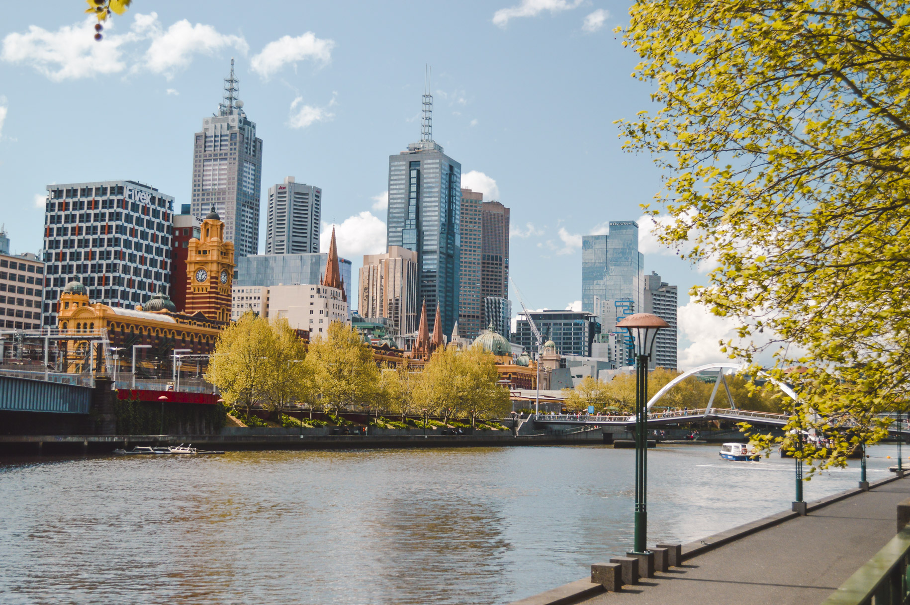 Move to Melbourne for views like this - looking across the Yarra River towards the Melbourne skyline.