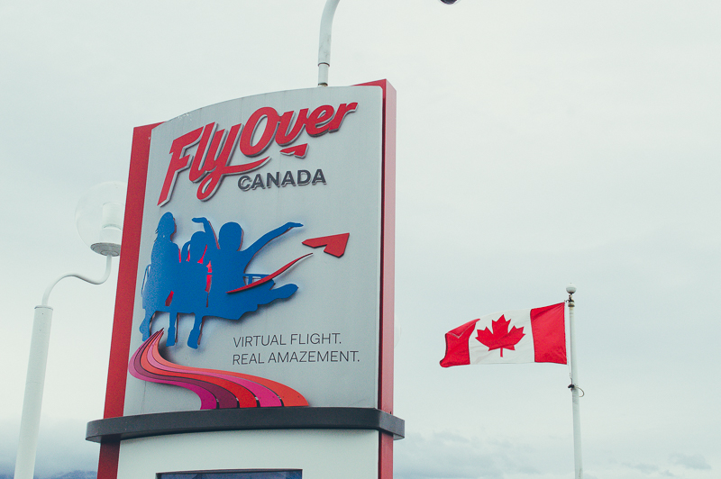 Sign for FlyOver Canada, one of the Vancouver's top attractions and a must-do with only one day in Vancouver.