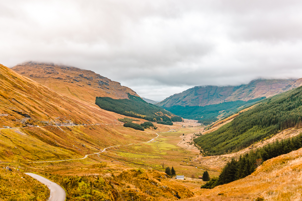 West Highland mountain and valley scenery in Scotland